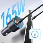 Incarcator auto Orico HyperDrive, PD 165W, 5A, 2x USB-C, 1x USB-A, Fast Charging, Iluminare LED, Negru 6 - lerato.ro