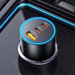 Incarcator auto Orico HyperDrive, PD 165W, 5A, 2x USB-C, 1x USB-A, Fast Charging, Iluminare LED, Negru 9 - lerato.ro