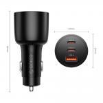 Incarcator auto Orico PowerLink, PD 165W, 5A, 2x USB-C, 1x USB-A, Fast Charging, Negru 3 - lerato.ro