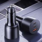 Incarcator auto Orico PowerLink, PD 165W, 5A, 2x USB-C, 1x USB-A, Fast Charging, Negru 4 - lerato.ro
