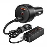 Incarcator auto Orico ChargeClip, PD 108W, 3A, 4x USB-C / 30W, 2x USB-A / 18W, Lungime cablu 1.5m, Negru 2 - lerato.ro