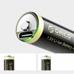 Set 2 baterii reincarcabile Orico Ener-G EG5C, AA, Li-Ion, 2100 mWh, 1.5V, Timp incarcare 1.5h, Port incarcare USB-C, Negru 8 - lerato.ro