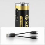 Set 2 baterii reincarcabile Orico Ener-G EG7C, AAA, Li-Ion, 500 mWh, 1.5V, Timp incarcare 1.5h, Port incarcare USB-C, Cablu USB-C inclus, Negru 9 - lerato.ro