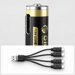 Set 4 baterii reincarcabile Orico Ener-G EG7C, AAA, Li-Ion, 500 mWh, 1.5V, Timp incarcare 1.5h, Port incarcare USB-C, Cablu USB-C inclus, Negru 9 - lerato.ro