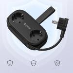 Prelungitor pentru interior Orico AP3, 2 prize, 2xUSB-A / 18W, 1xUSB-C / 20W, 2500W, 10A, Lungime cablu 1.53m, Negru 6 - lerato.ro
