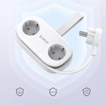 Prelungitor pentru interior Orico AP3, 2 prize, 2xUSB-A / 18W, 1xUSB-C / 20W, 2500W, 10A, Lungime cablu 1.53m, Alb 5 - lerato.ro