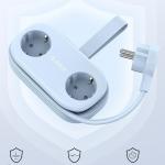 Prelungitor pentru interior Orico AP3, 2 prize, 2xUSB-A / 18W, 1xUSB-C / 20W, 2500W, 10A, Lungime cablu 1.53m, Albastru 4 - lerato.ro
