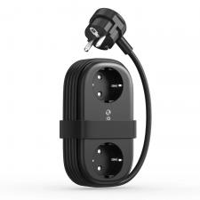 Prize si intrerupatoare smart, Prelungitor pentru interior Orico AP3, 2 prize, 2xUSB-A / 18W, 1xUSB-C / 20W, 2500W, 10A, Lungime cablu 1.53m, Negru, lerato.ro
