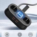 Prelungitor pentru interior Orico AP3, 2 prize, 2xUSB-A / 18W, 1xUSB-C / 20W, 2500W, 10A, Lungime cablu 1.53m, Negru 5 - lerato.ro