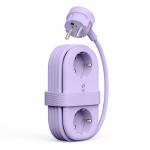 Prelungitor pentru interior Orico AP3, 2 prize, 2xUSB-A / 18W, 2xUSB-C / 65W, 2500W, 10A, Lungime cablu 1.53m, Mov 2 - lerato.ro