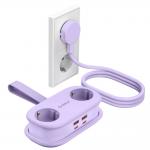 Prelungitor pentru interior Orico AP3, 2 prize, 2xUSB-A / 18W, 2xUSB-C / 65W, 2500W, 10A, Lungime cablu 1.53m, Mov 3 - lerato.ro