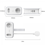 Prelungitor pentru interior Orico AP3, 2 prize, 2xUSB-A / 18W, 2xUSB-C / 65W, 2500W, 10A, Lungime cablu 1.53m, Alb 4 - lerato.ro