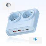 Prelungitor pentru interior Orico PDC25, 2 prize, 2xUSB-A / 22.5W, 2xUSB-C / 25W, 2500W, 10A, Lungime cablu 1.6m, Albastru 4 - lerato.ro