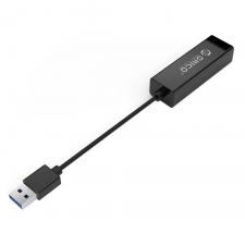 Adaptor de retea extern Orico UTJ-U3, USB-A 3.0 la RJ45 mama, Viteza de pana la 1000 Mbps, 10cm, Negru