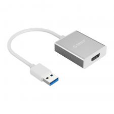 Adaptor video USB-A la HDMI Orico UTH, 13,5cm, Full HD, Lungime 15cm, Silver