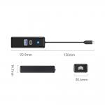 Adaptor Hub 3-in-1 Orico PWCUR-C3, USB-C la 1x USB-A 3.0 / 5 Gb/s, 1x USB-C 3.0 / 5 Gb/s 1x RJ45 / 1000Mbps, Lungime cablu 0.15m, Negru 4 - lerato.ro
