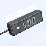 Adaptor Hub 3-in-1 Orico PWC2U-U3, USB-A la 2x USB-A 3.0 / 5 Gb/s, 1x USB-C 3.0 / 5 Gb/s, Lungime cablu 0.5m, Negru 5 - lerato.ro