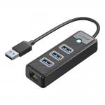 Adaptor Hub 4-in-1 Orico PW3UR25-U3, USB-A la 3x USB-A 3.0 / 5 Gb/s, 1x RJ45 / 2500Mbps, Lungime cablu 0.5m, Negru 2 - lerato.ro