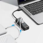 Adaptor Hub 4-in-1 Orico PW3UR25-U3, USB-A la 3x USB-A 3.0 / 5 Gb/s, 1x RJ45 / 2500Mbps, Lungime cablu 1m, Negru 6 - lerato.ro