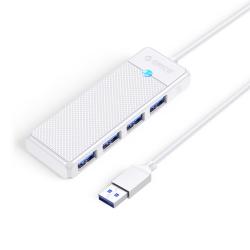 Adaptor Hub 4-in-1 Orico PAPW4A-U3, USB-A la 4x USB-A 3.0, 5 Gb/s, Lungime cablu 1.8m, Alb