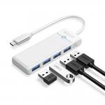 Adaptor Hub 4-in-1 Orico PAPW4A-C3, USB-C la 4x USB-A 3.0, 5 Gb/s, Lungime cablu 0.15m, Alb 2 - lerato.ro