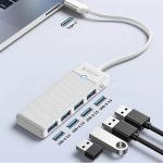 Adaptor Hub 4-in-1 Orico PAPW4A-C3, USB-C la 4x USB-A 3.0, 5 Gb/s, Lungime cablu 0.15m, Alb 3 - lerato.ro