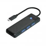 Adaptor Hub 4-in-1 Orico PAPW3AT-C3, USB-C la 3x USB-A 3.0, 1x MicroSD/SD, 5Gbps, Lungime cablu 1m, Negru 2 - lerato.ro