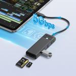 Adaptor Hub 4-in-1 Orico PAPW3AT-C3, USB-C la 3x USB-A 3.0, 1x MicroSD/SD, 5Gbps, Lungime cablu 1m, Negru 5 - lerato.ro