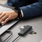 Adaptor Hub 4-in-1 Orico PAPW3AT-C3, USB-C la 3x USB-A 3.0, 1x MicroSD/SD, 5Gbps, Lungime cablu 1m, Negru 7 - lerato.ro