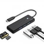 Adaptor Hub 4-in-1 Orico PAPW3AT-C3, USB-C la 3x USB-A 3.0, 1x MicroSD/SD, 5Gbps, Lungime cablu 1m, Negru 10 - lerato.ro