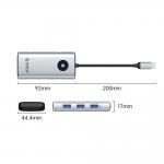 Adaptor Hub 6-in-1 Orico PW11, USB-C la 3x USB-A 3.0 / 5 Gb/s, 1x USB-C / 5Gb/s, 1x USB-C PD 100W, 1x HDMI 4K / 30Hz, Lungime cablu 0.2m, Silver 3 - lerato.ro