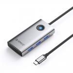 Adaptor Hub 6-in-1 Orico PW11, USB-C la 3x USB-A 3.0 / 5 Gb/s, 1x USB-C PD 100W, 1x HDMI 4K / 30Hz, 1x RJ45 2.5Gb Lungime cablu 0.2m, Gri 2 - lerato.ro