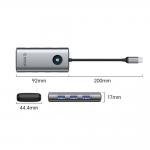 Adaptor Hub 6-in-1 Orico PW11, USB-C la 3x USB-A 3.0 / 5 Gb/s, 1x USB-C PD 100W, 1x HDMI 4K / 30Hz, 1x RJ45 2.5Gb Lungime cablu 0.2m, Gray 3 - lerato.ro