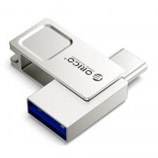 Memorie USB Orico U301, 64GB, USB 3.2 Gen 1, USB-C / USB-A, Silver