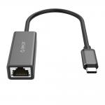 Adaptor de retea extern Orico XC-R45-V1, USB-C tata la RJ45 mama, Viteza de pana la 1000 Mbps, Lungime cablu 15cm, Negru 3 - lerato.ro