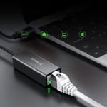 Adaptor de retea extern Orico XC-R45-V1, USB-C tata la RJ45 mama, Viteza de pana la 1000 Mbps, Lungime cablu 15cm, Negru 9 - lerato.ro