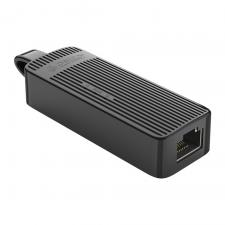 Adaptor de retea extern Orico UTK-U3, USB-A 3.0 tata la RJ45 mama, Viteza de pana la 1000 Mbps, Lungime cablu 7.5cm, Negru