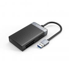 Adaptor card reader Orico CL4D-A3, USB-A la microSD / SD / CF / MS, 5 Gb/s, Lungime cablu 15cm, Black / Silver