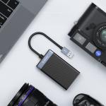 Adaptor card reader Orico CL4D-A3, USB-A la microSD / SD / CF / MS, 5 Gb/s, Lungime cablu 15cm, Black / Silver 12 - lerato.ro