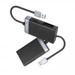 Adaptor card reader Orico CL4D-A3, USB-A la microSD / SD / CF / MS, 5 Gb/s, Lungime cablu 15cm, Black / Silver 4 - lerato.ro