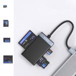 Adaptor card reader Orico CL4D-A3, USB-A la microSD / SD / CF / MS, 5 Gb/s, Lungime cablu 15cm, Black / Silver 7 - lerato.ro