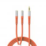 Cablu audio Orico AX2-10, Jack 3.5 mm tata la 2x Jack 3.5 mm mama, 1m, Portocaliu 2 - lerato.ro