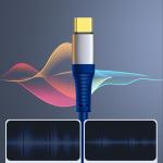Cablu audio Orico AXC-02, tata USB-C la mama mini jack 3.5 mm, 20cm, Albastru 4 - lerato.ro
