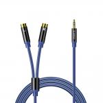 Cablu audio Orico AXRF, Jack 3.5 mm tata la 2x RCA mama, 2m, Albastru 2 - lerato.ro