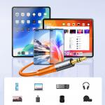 Cablu audio Orico AXRF, Jack 3.5 mm tata la 2x RCA mama, 3m, Portocaliu 7 - lerato.ro