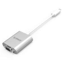 Televizoare si Sisteme Audio, Adaptor video / audio Orico PTAV, USB-C la VGA mama / Jack 3.5 mama, Full HD, 15cm, Silver, lerato.ro