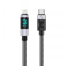 Cablu pentru incarcare si transfer de date Orico LDC2L, USB-C la Lightning, 29W, 3A, 480Mbps, Afisaj LED, 1.5m, Negru