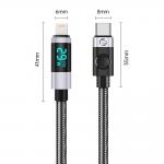 Cablu pentru incarcare si transfer de date Orico LDC2L, USB-C la Lightning, 29W, 3A, 480Mbps, Afisaj LED, 1.5m, Negru 3 - lerato.ro