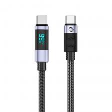 Set 2 cabluri pentru incarcare si transfer de date Orico LDC2C, 2x USB-C, 100W, 5A, 480 Mbps, Afisaj LED, 2m, Negru
