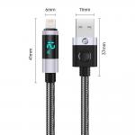 Cablu pentru incarcare si transfer de date Orico LDA2L, USB-A la Lightning, 12W, 2.4A, 480Mbps, Afisaj LED, 0.5m, Black / Silver 3 - lerato.ro
